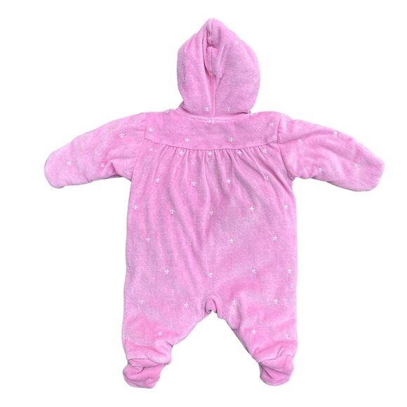 Disney Winnie the Pooh Embroidered Baby Velour Snowsuit Pink Bunting Zip-0-3 mos - Picture 10 of 16